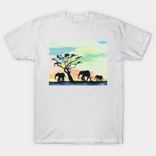 Elephants silhouette T-Shirt
